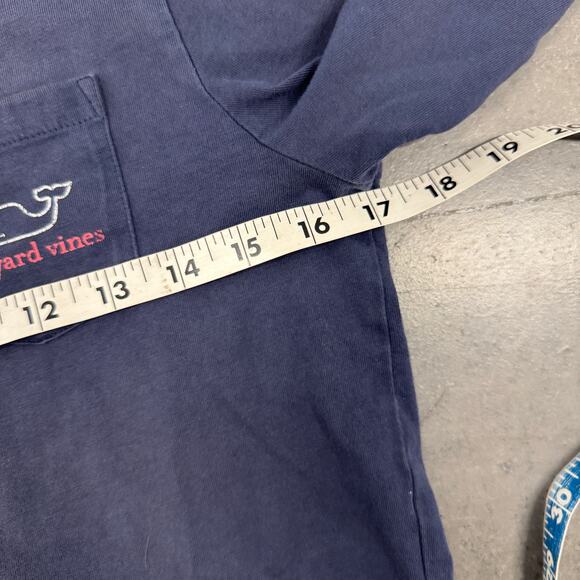 Vintage Y2k Vineyard Vines Longsleeve Navy Pocket Tee Signature Logo Medium - Picture 4 of 5